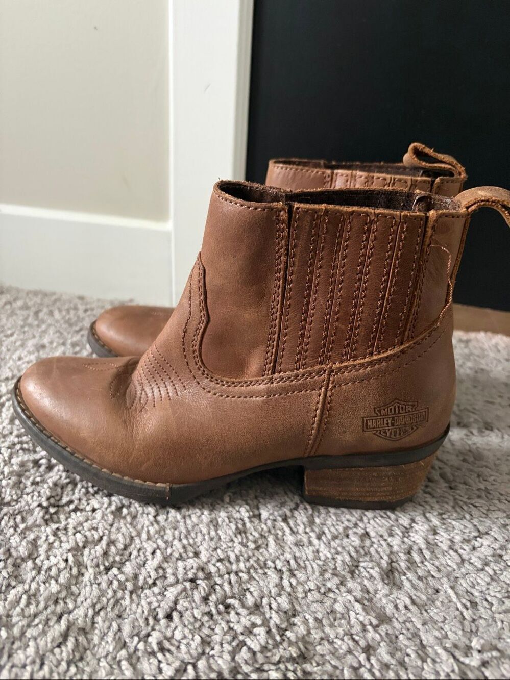 Harley Davidson Women’s Curwood Brown Fashion Ankle Boot Size 5.5